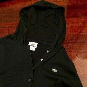 Lacoste hooded black long-sleeve shirt, Like New